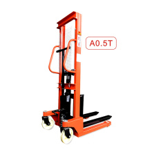 NIULI Portable mini Hand Forklift Hydraulic Manual Lift Pallet Truck 0.5 ton Manual Stacker 500kg Hand Stacker